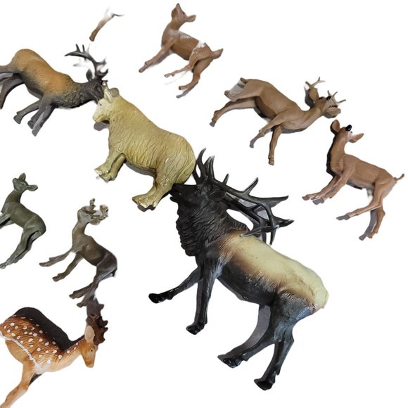 Play farm animals deer playhouse, farm, train sets collectible deer cake toppers - Picture 7 of 11